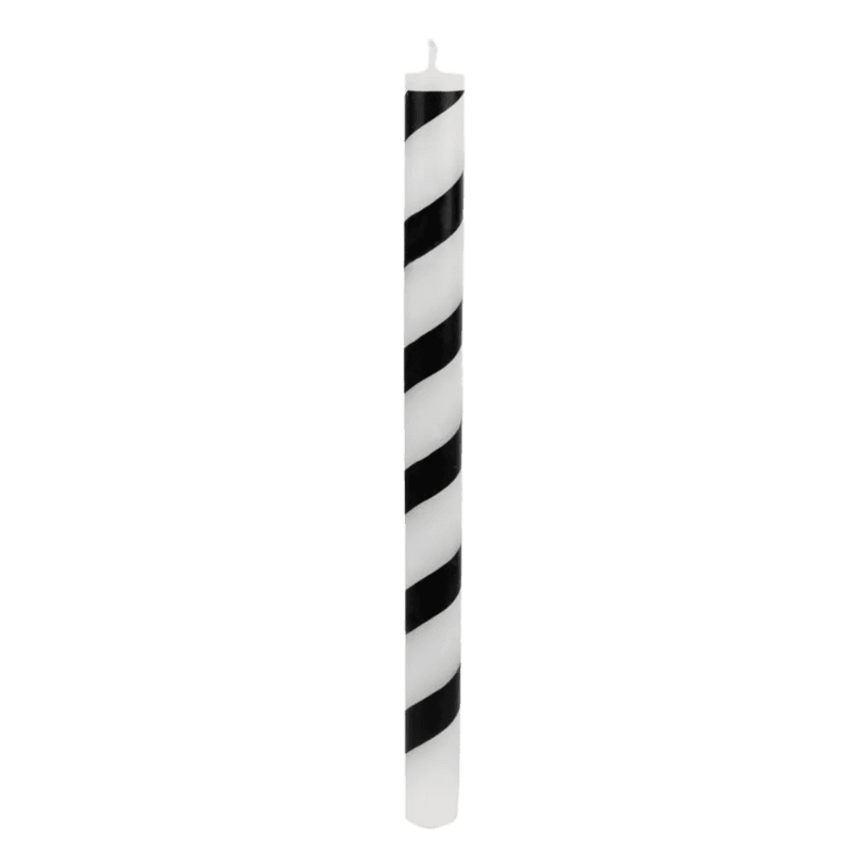 STEARINLYS – Svarte og hvite striper – Talking Tables