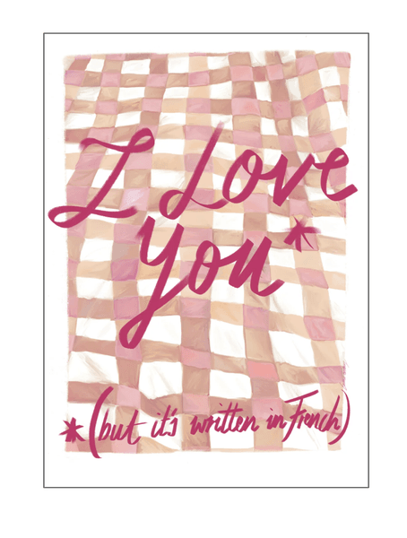 Hovedbilde PLAKAT – I Love You in French Pink – 30 x 40 cm ...