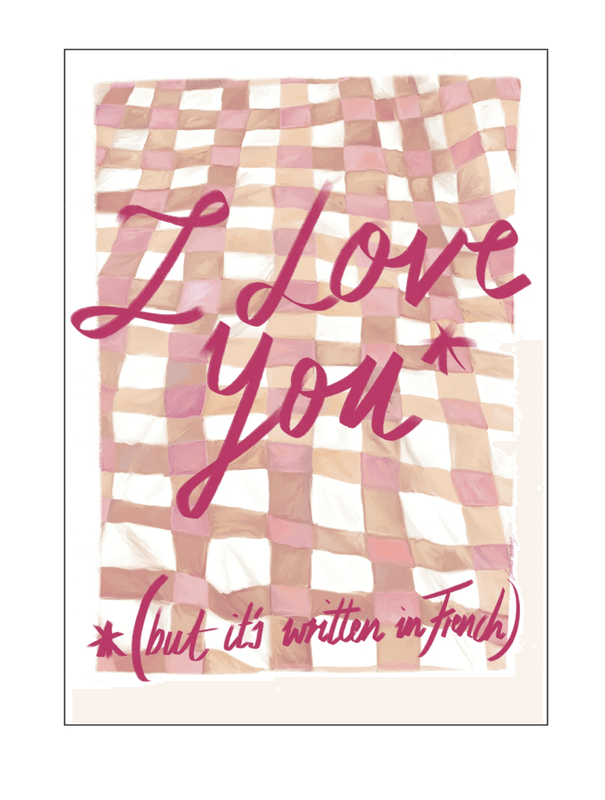 PLAKAT – I Love You in French Pink – 30 x 40 cm – Emma Forsberg