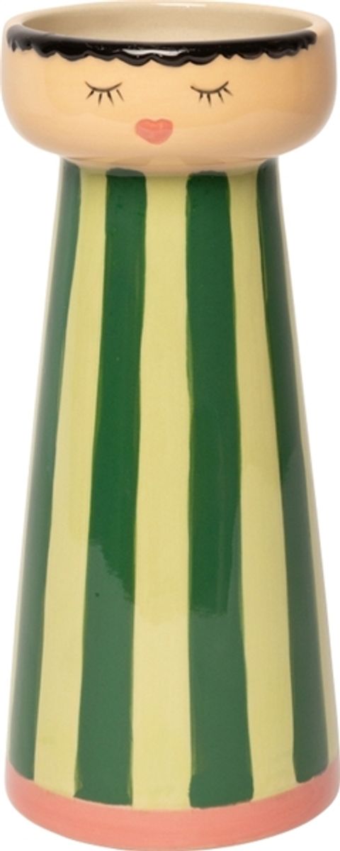 VASE – Miss med striper – grønn og rosa