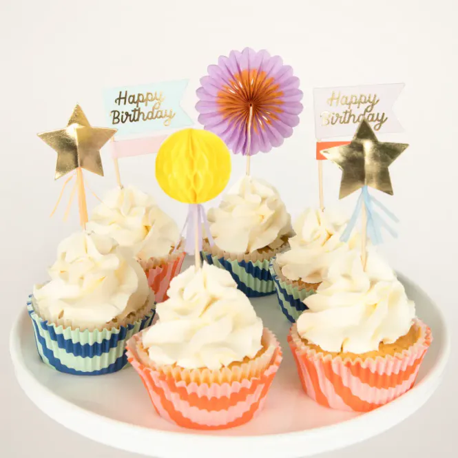 Hovedbilde MUFFINSSETT – Happy Birthday med honeycomb – ...