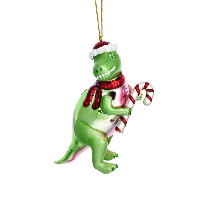 Hovedbilde JULETREPYNT – T-Rex med Candy Cane – Sass & ...
