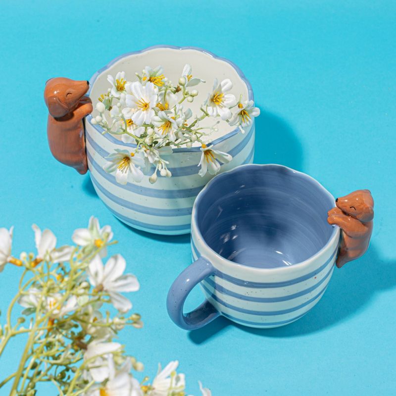 BLOMSTERPOTTE – Dachshund på kanten – Sass & Belle