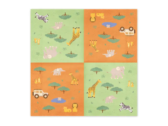 Hovedbilde SERVIETTER – Safari – 12 pk – PartyDeco
