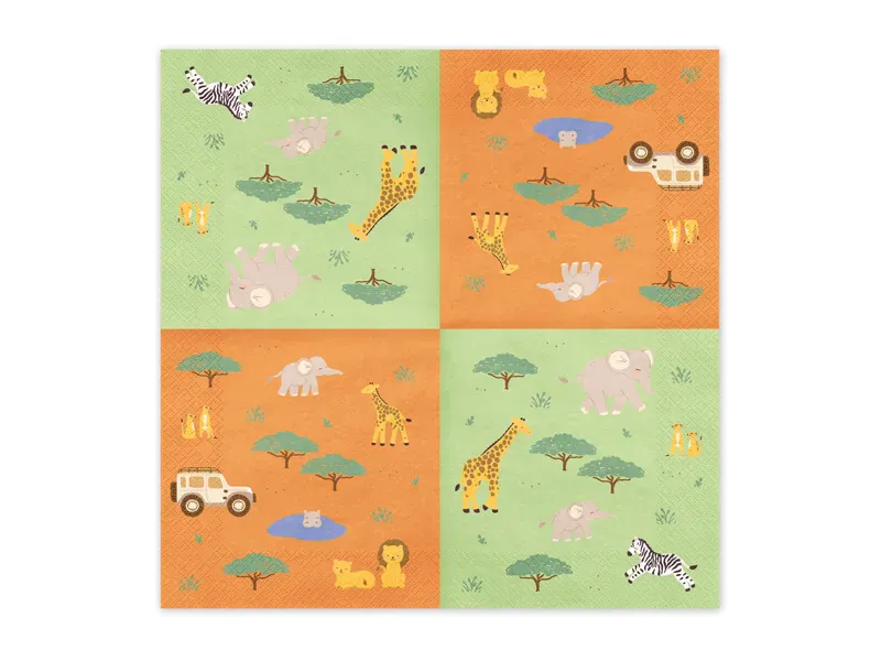 SERVIETTER – Safari – 12 pk – PartyDeco