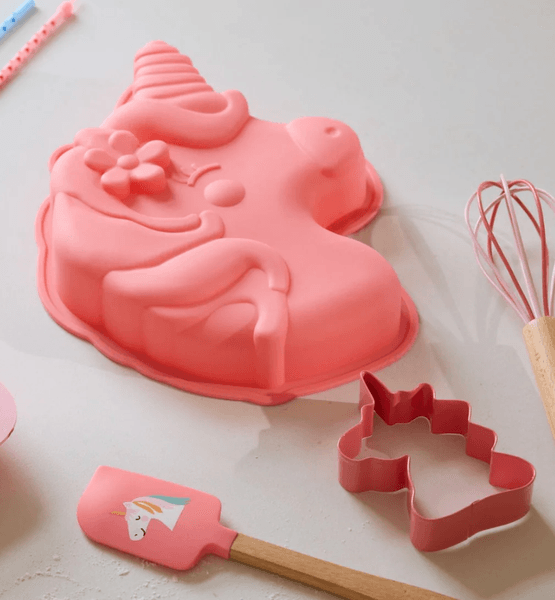 Hovedbilde BAKESETT – Enhjørning i rosa silikon – 4 deler ...