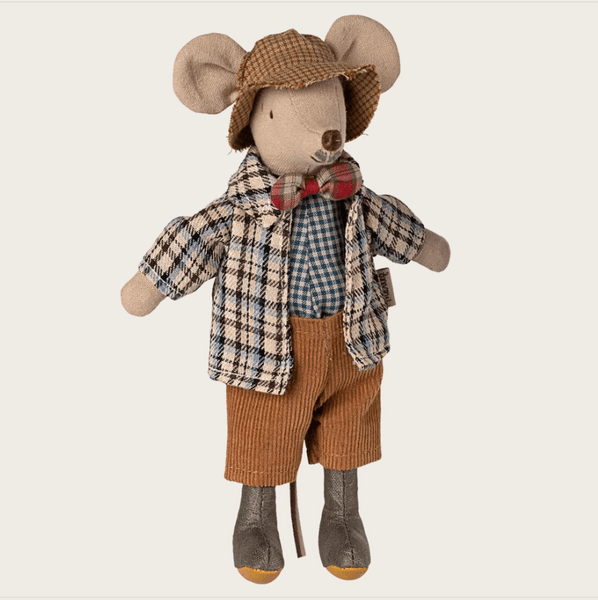 Hovedbilde BESTEFAR-MUS – Rutet jakke og hatt – Maileg