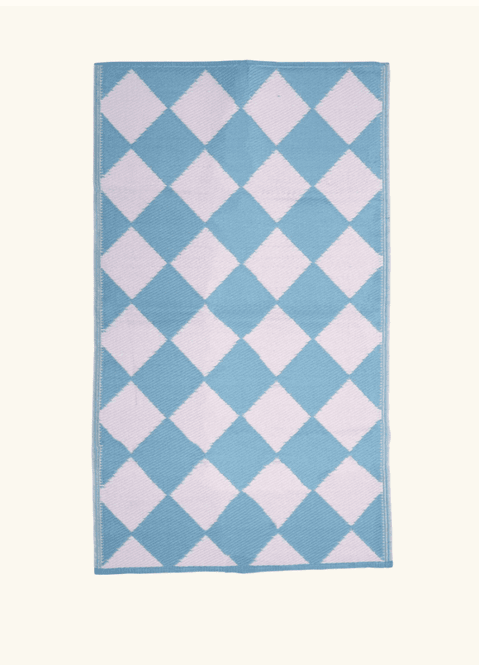 Hovedbilde GULVMATTE – Blått og hvitt rutemønster – 90x150 ...