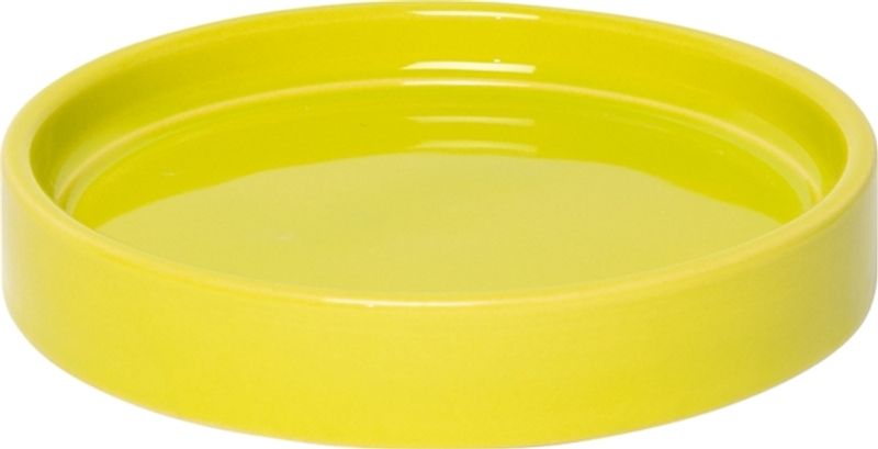 BLOMSTERPOTTE MED SKÅL – mellomstor – mint og gul