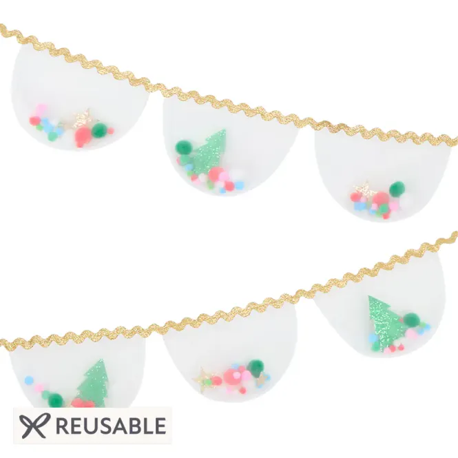 Hovedbilde GIRLANDER – Jul i organza med pomponger og glitter ...