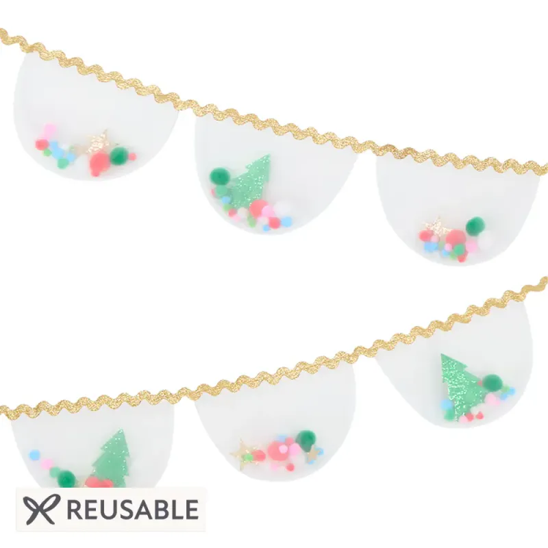 GIRLANDER – Jul i organza med pomponger og glitter – Meri Meri