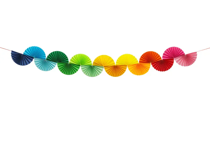 GIRLANDER – Honeycomb vifter i regnbue – PartyDeco