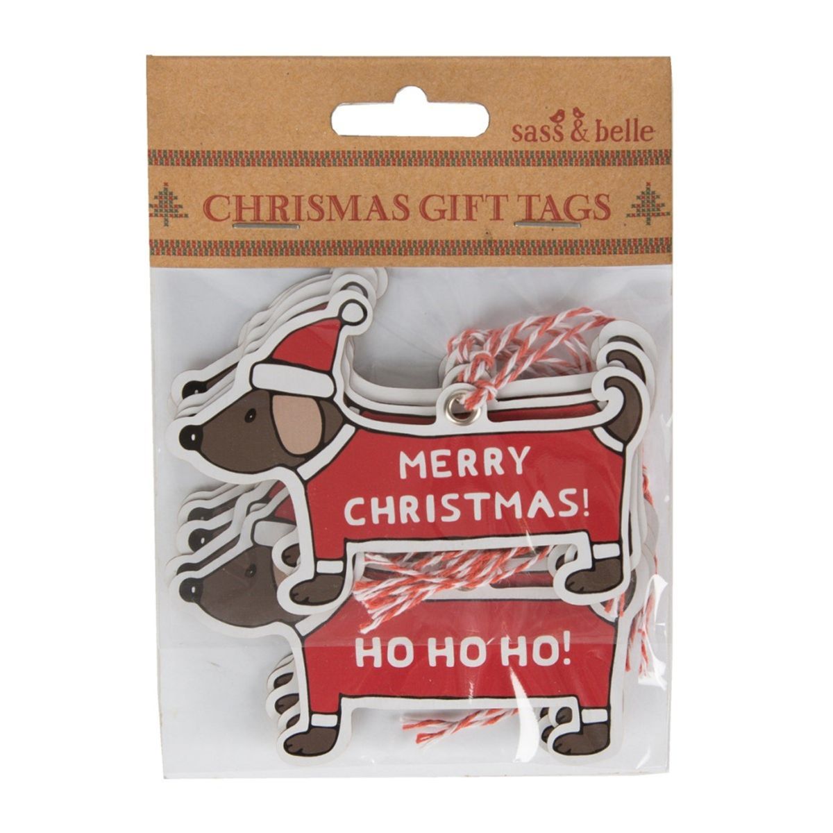 GAVELAPPER – Dachs Julehund – 12 stk – Sass & Belle