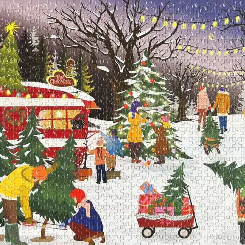 JULEKALENDER – Puslespill – Christmas Tree & Snowflakes – Vissevasse