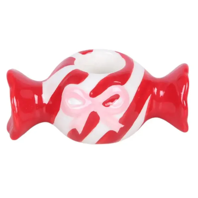 Hovedbilde LYSESTAKE – Candy med striper og sløyfe – ...