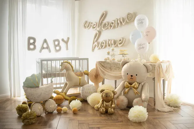 Hovedbilde FOLIEBALLONG – Bamse krem – PartyDeco