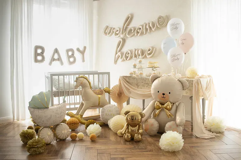 FOLIEBALLONG – Bamse krem – PartyDeco