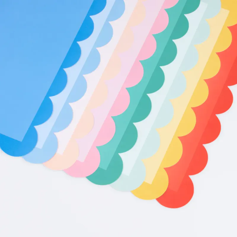 PAPIRSPISEBRIKKER – Fargerike med buet kant – 12-pk – Meri Meri