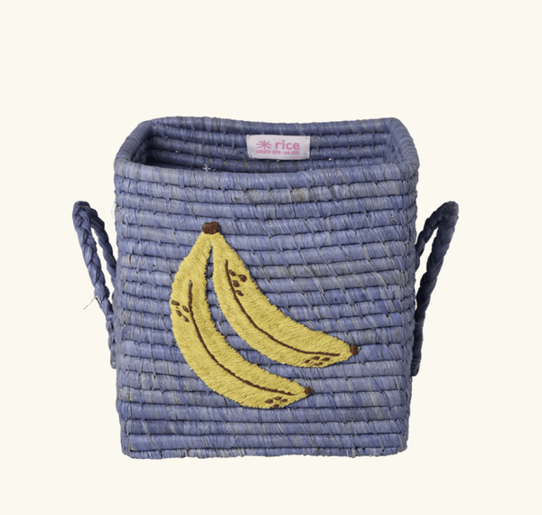 Hovedbilde LITEN KURV – Blå med bananer – Rice