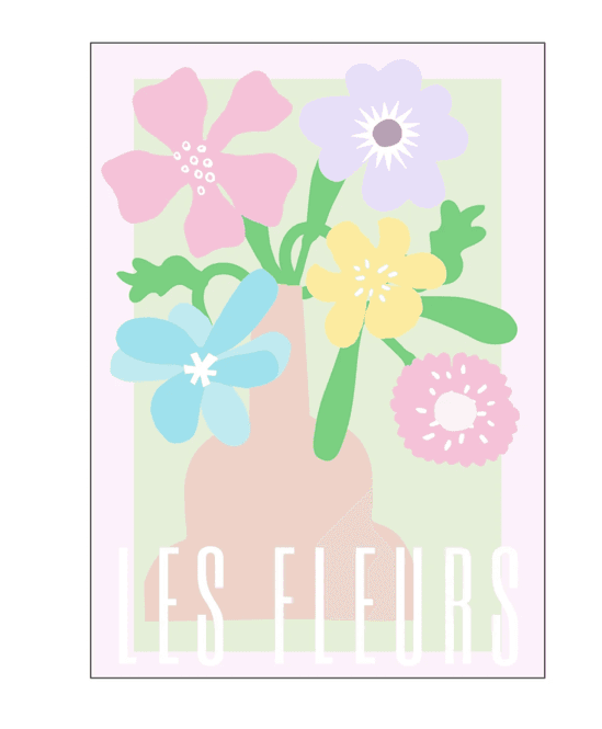 Hovedbilde PLAKAT - Les fleurs un - A3 -  By Berner