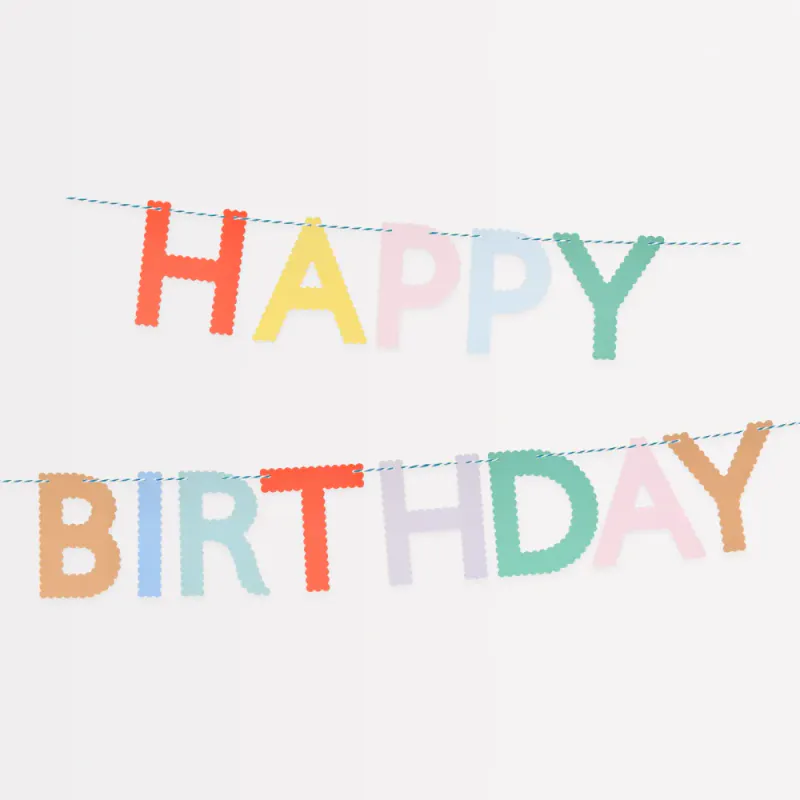 GIRLANDER – Happy Birthday fargerik – Meri Meri