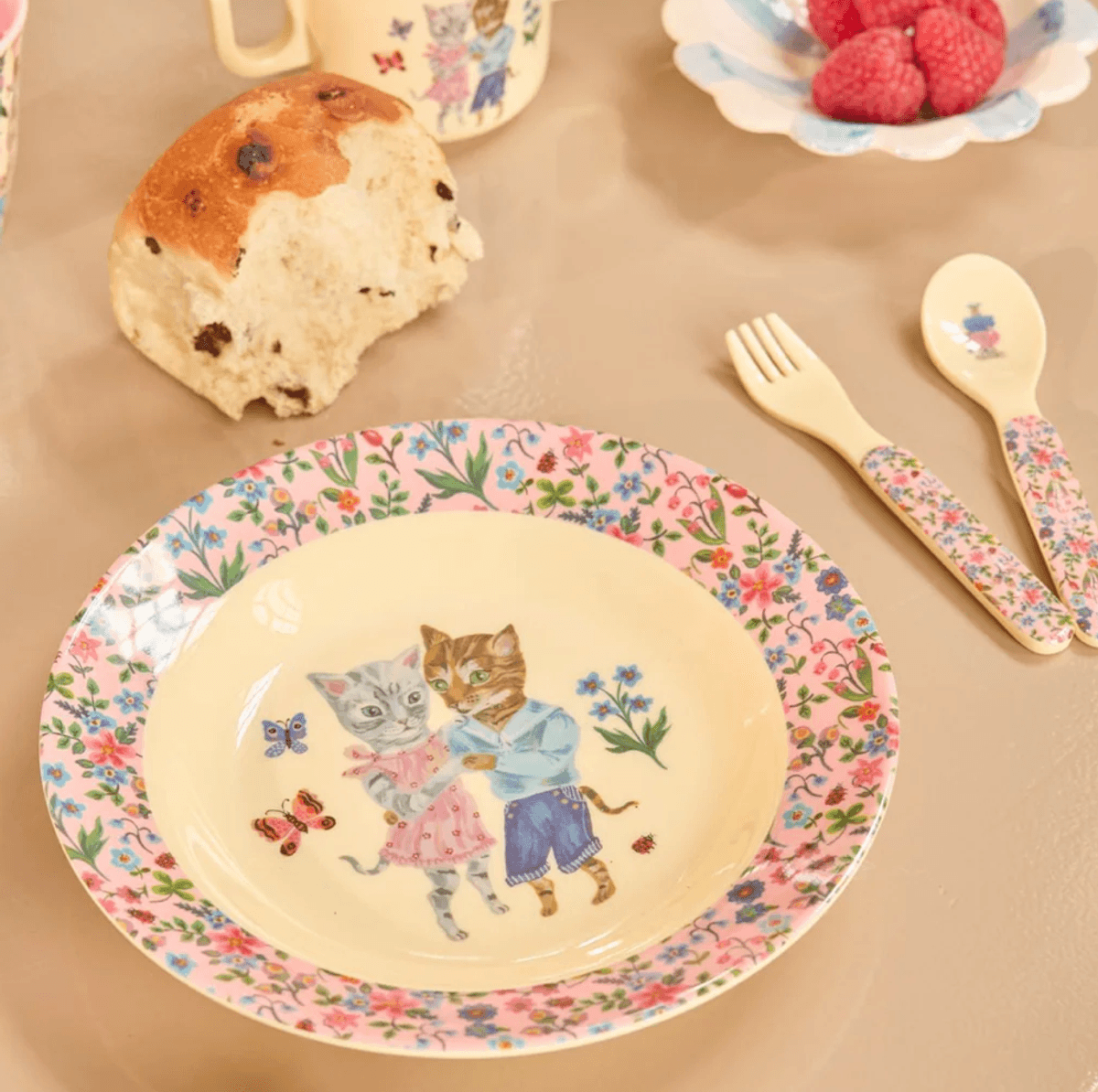 BESTIKKSETT BARN – Rosa blomster og koala – Nathalie Lété x Rice