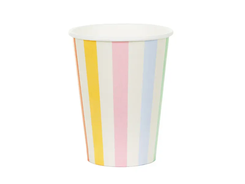 PAPPKRUS – Regnbuestriper – 6 pk – PartyDeco