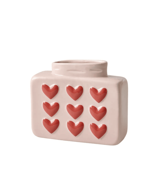 Hovedbilde VASE – Hjerter – Rosa – Rice