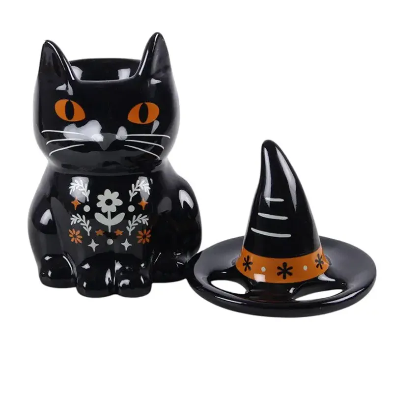 OLJEBRENNER – Svart katt med heksehatt – Something Different