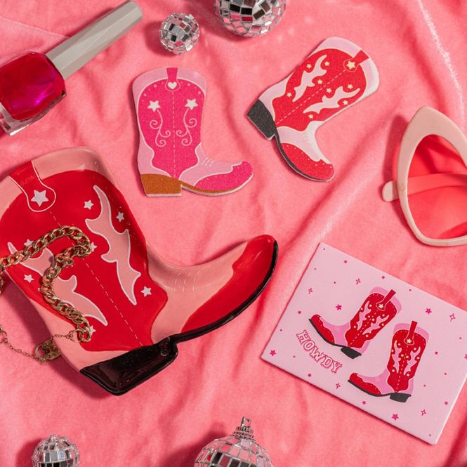 Hovedbilde SMYKKESKÅL – Rosa cowboystøvel – Sass & Belle