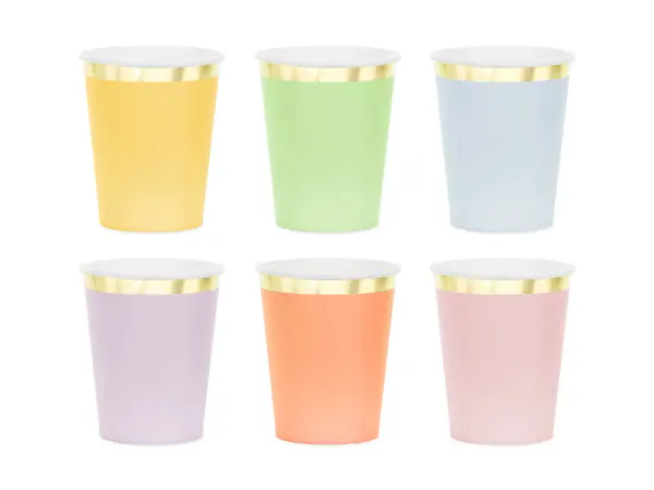 Hovedbilde PAPPKRUS – Pastellfarger med gullkant – 6 pk ...
