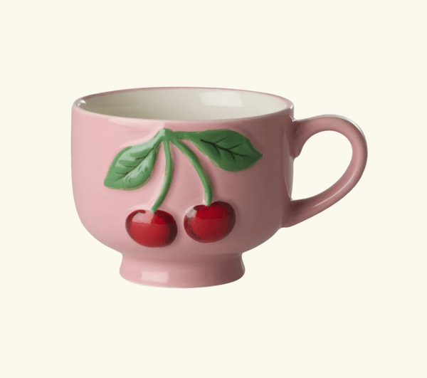 Hovedbilde KERAMIKKOPP – Rosa med kirsebærmotiv – Rice