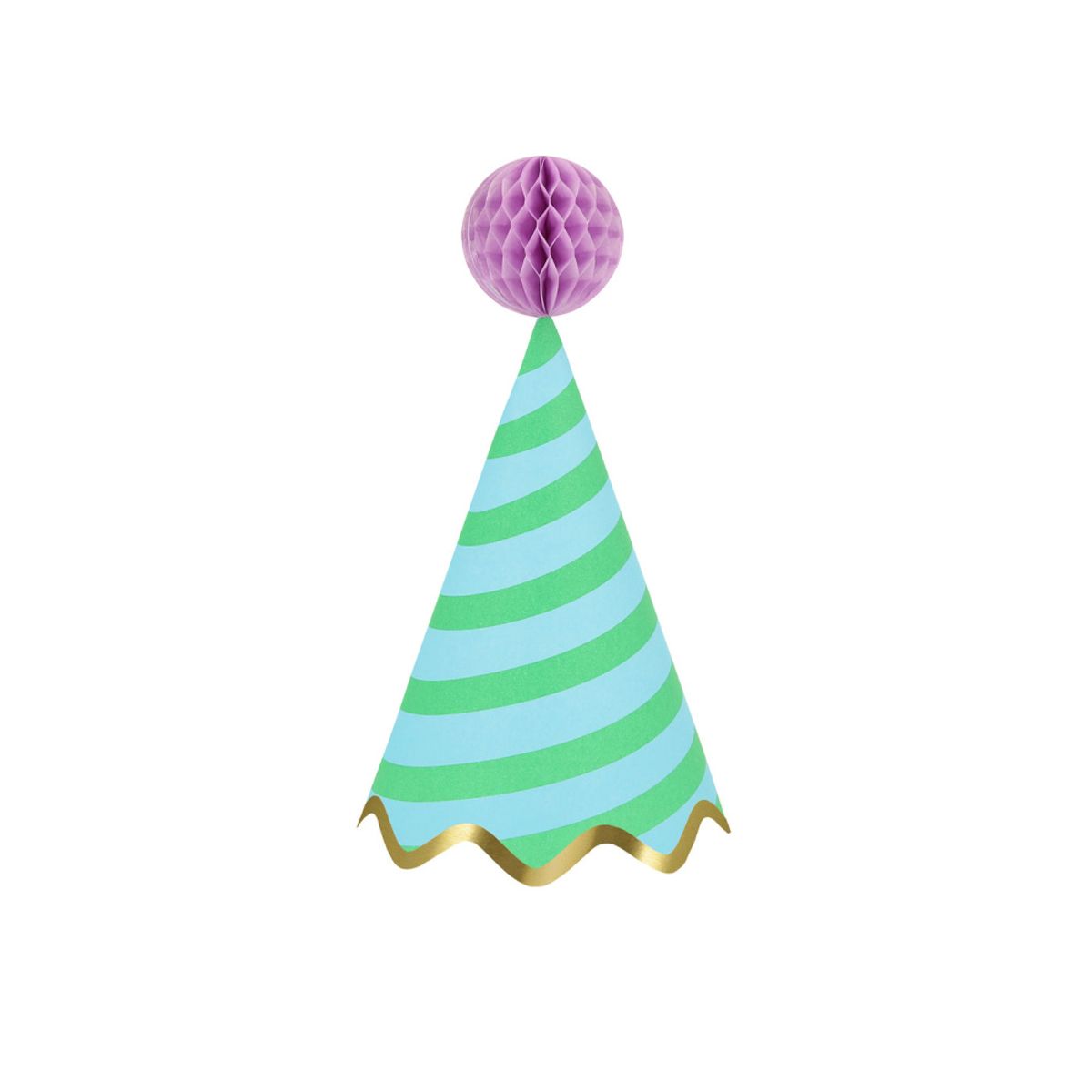 PARTYHATTER – Striper og honeycomb-kuler – 8-pk – Meri Meri