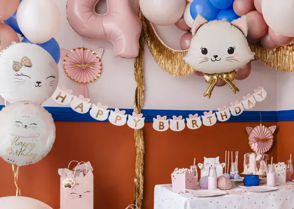 Hovedbilde FOLIEBALLONG – Happy Birthday Katt – PartyDeco