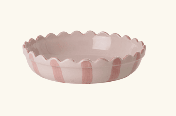 Hovedbilde LITEN ILDFAST FORM – Rund paiform rosa med striper ...