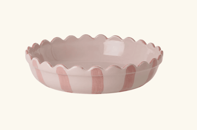 Hovedbilde LITEN ILDFAST FORM – Rund paiform rosa med striper ...