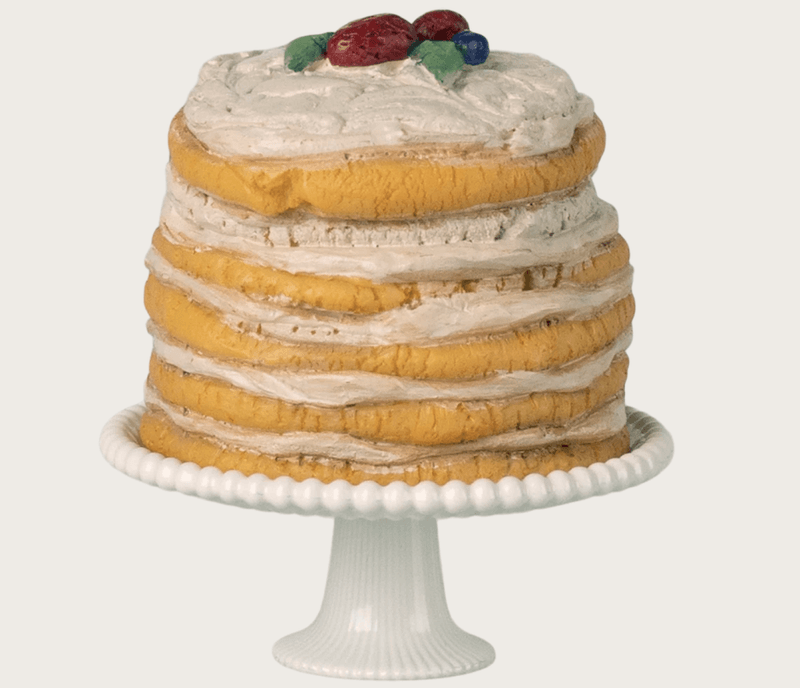 KAKEFAT MED FESTKAKE – Kremhvit kake til mus – Maileg