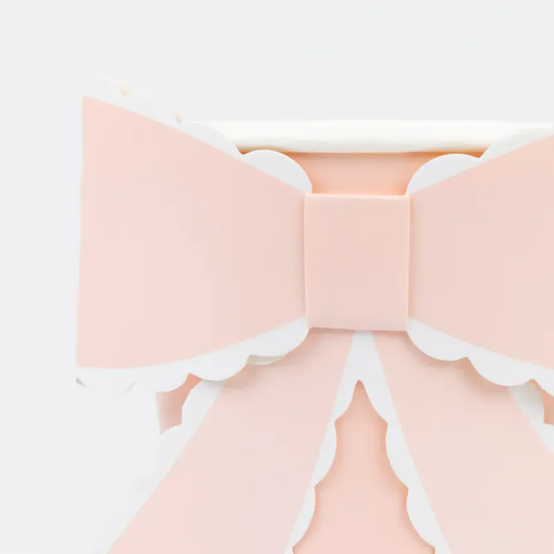 PAPPKRUS – Sløyfe rosa og hvit – 8 pk – Meri Meri