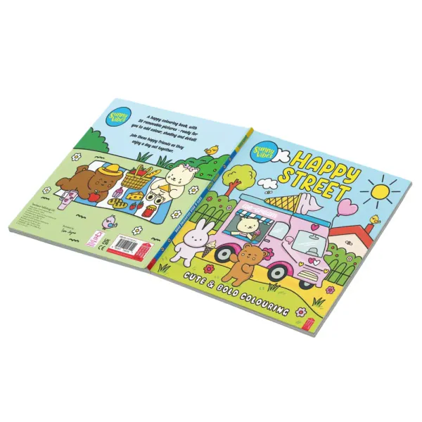 Hovedbilde FARGELEGGINGSBOK – Happy Street – Sunny Vibes