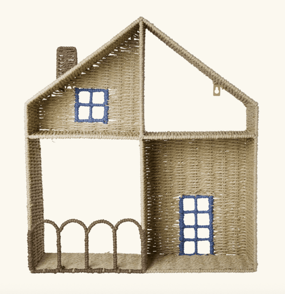 Hovedbilde HYLLE – Husformet med blå kant – Rice