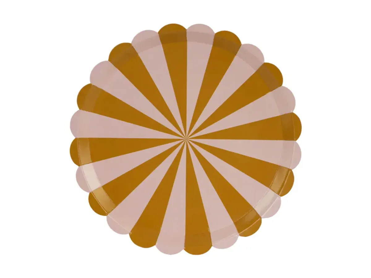 PAPPASJETTER – Striper i brunt og rosa – 6 pk – PartyDeco