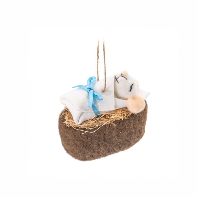 Hovedbilde JULETREPYNT – Julekrybbe med mus – 3 pk – ...