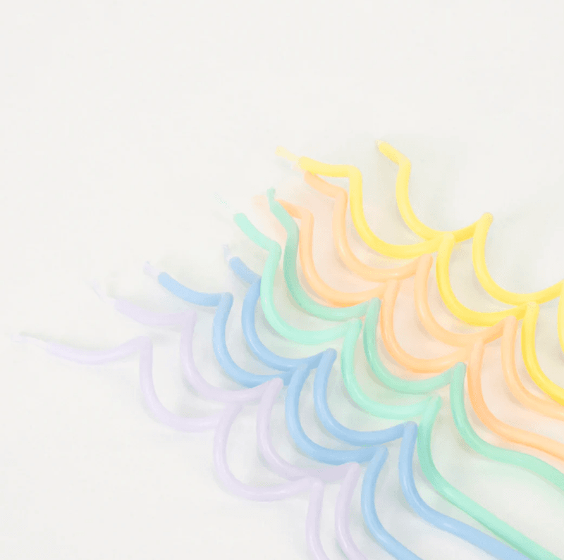 KAKELYS – Pastell bølgete – 20-pk – Meri Meri