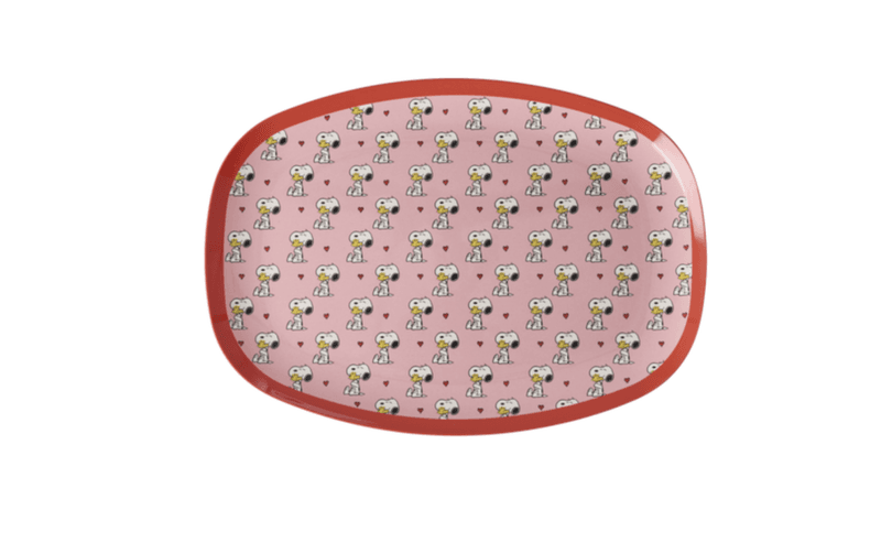 TALLERKEN REKTANGULÆR – Rosa  Snoopy Print – Rice x Peanuts