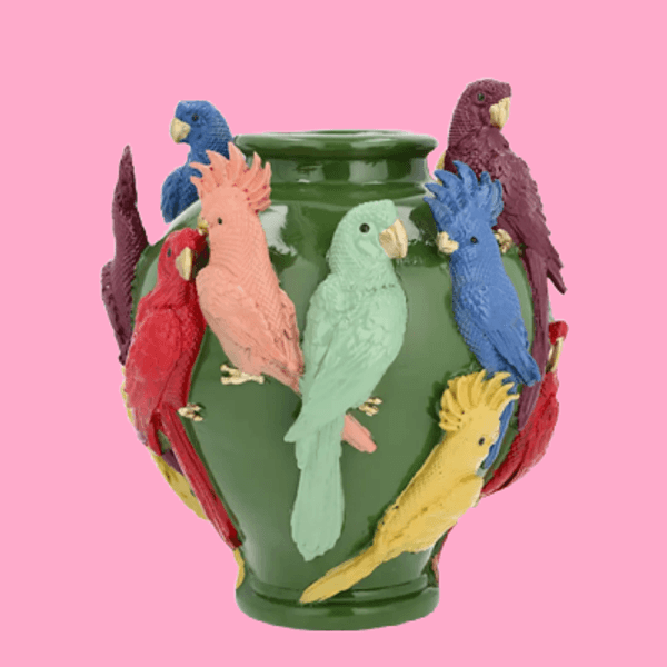 Hovedbilde VASE – Papegøyer – Grønn – Alot
