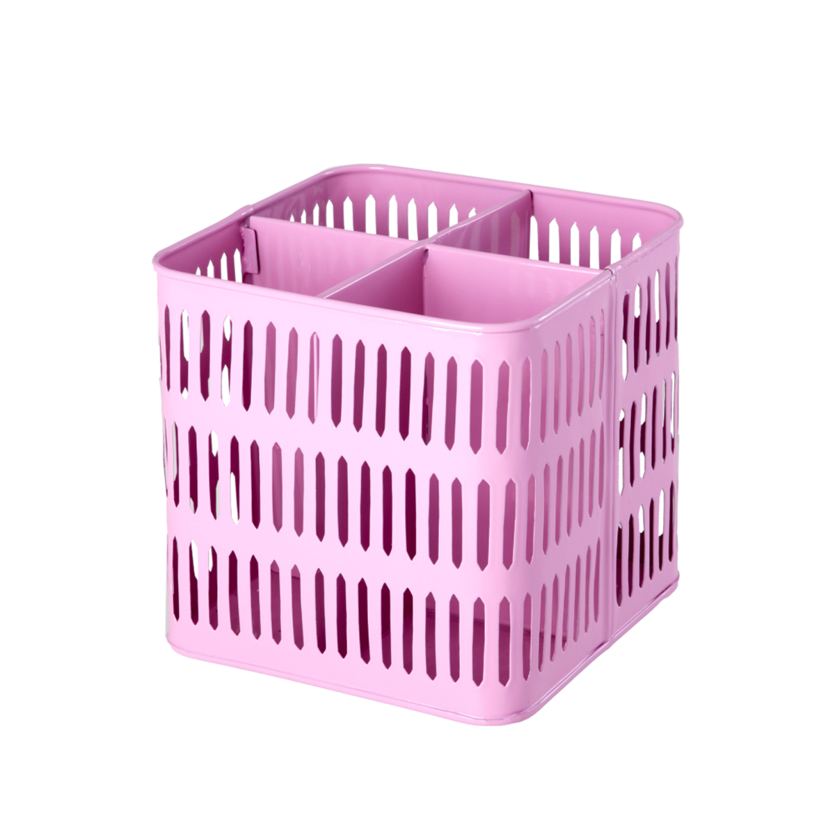 STOR FIRKANTET OPPBEVARINGSKURV – Rosa – Metall – Rice