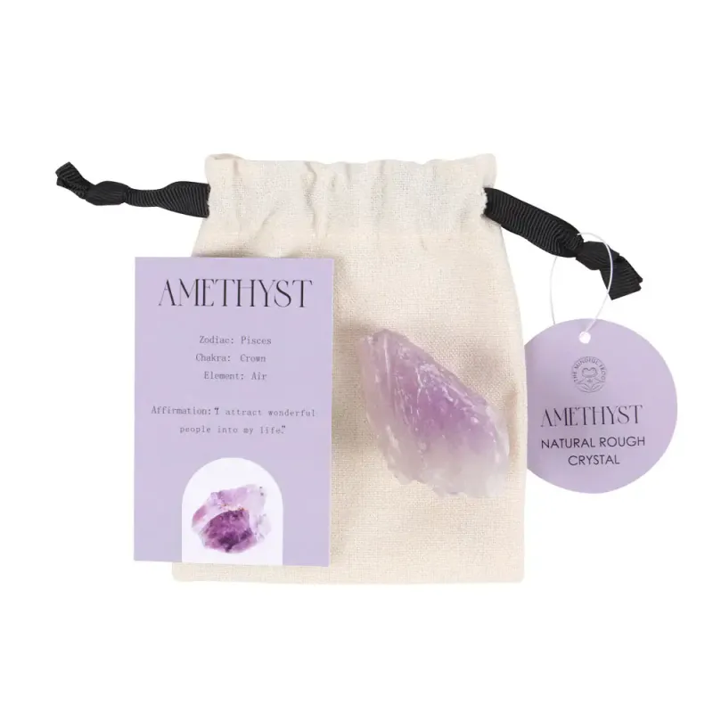 KRYSTALL – Ametyst Råstein i Bomullspose – Something Different