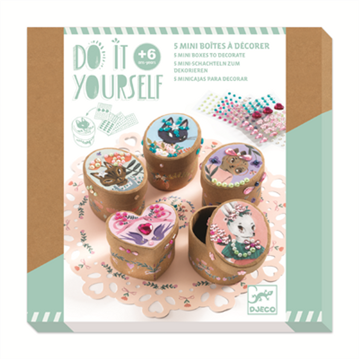 HOBBYSETT DIY – Dekorer miniatyresker – 5 stk – Djeco