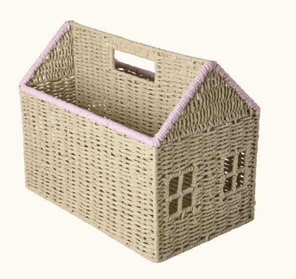 Hovedbilde KURV TIL BØKER – Rosa kant – Rice