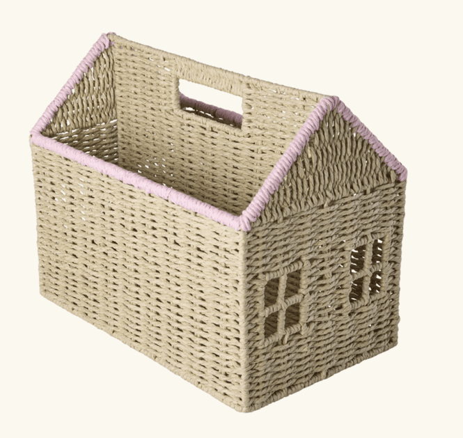 Hovedbilde KURV TIL BØKER – Rosa kant – Rice